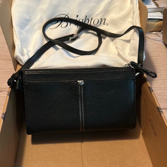 Brighton Black Crossbody Bag with Silver Accents - Picture 2 of 9